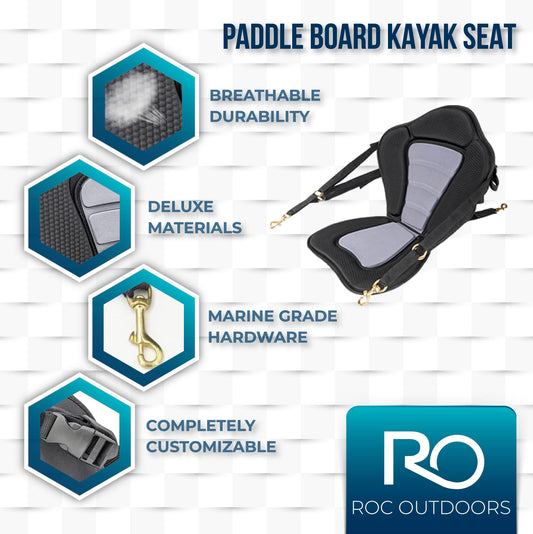 ROC Inflatable Paddle Board with Kayak Seat | Wide Stable Non-Slip SUP for Adults & Youth
