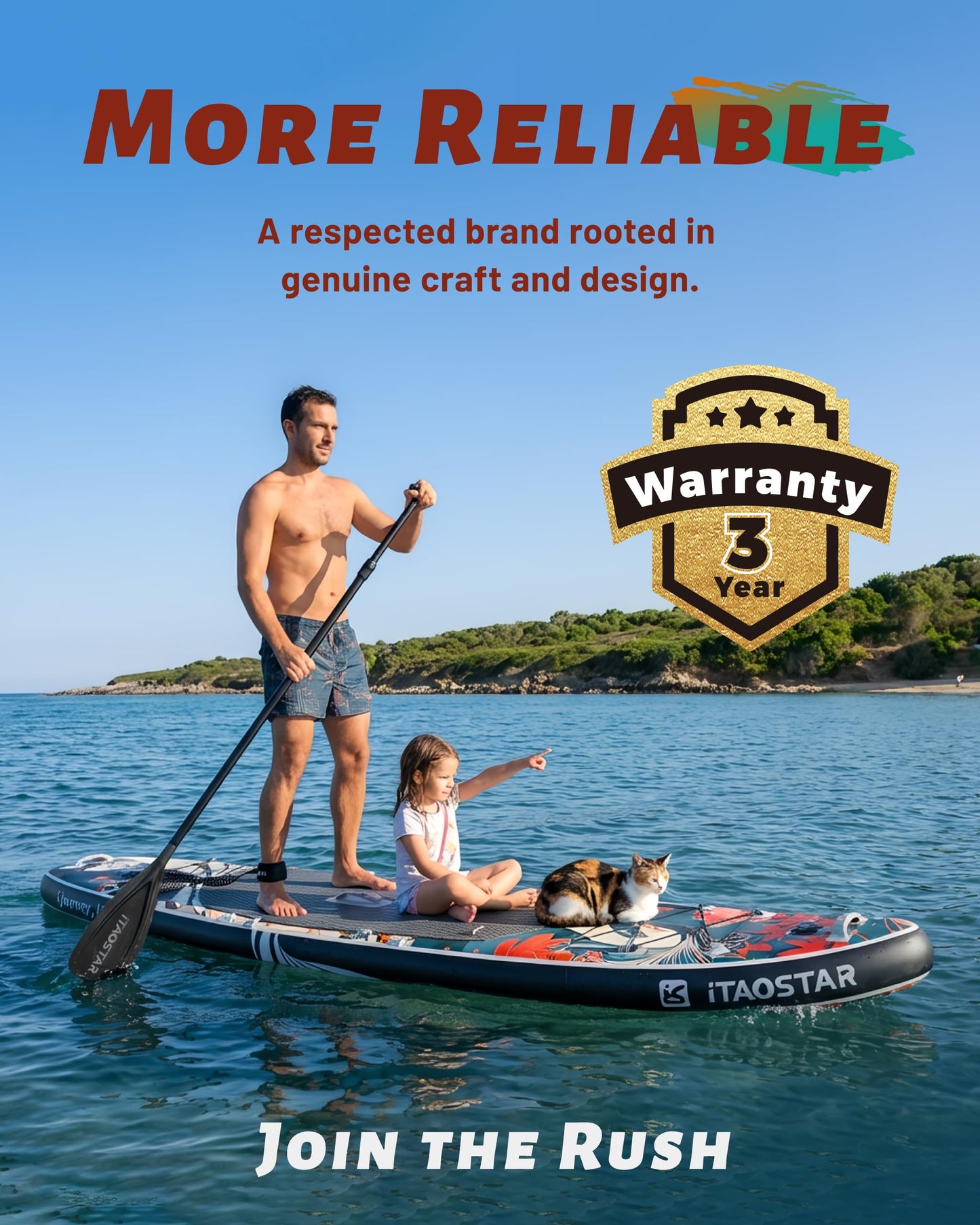 iTAOSTAR 11'6"x35" Inflatable Paddle Board with Seat | Stable SUP Yoga Fishing Adults + Accessories