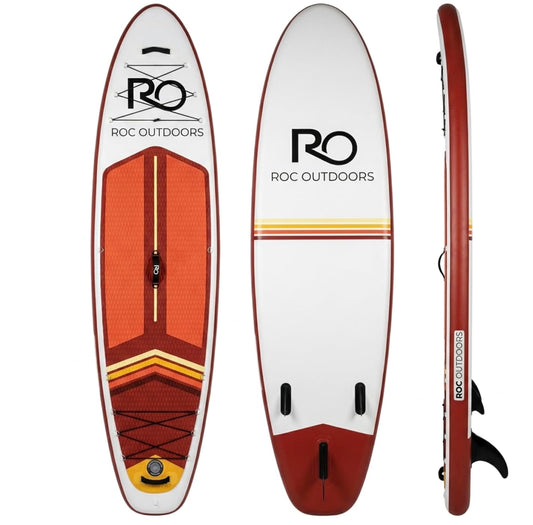 ROC Inflatable Paddle Board with Kayak Seat | Wide Stable Non-Slip SUP for Adults & Youth