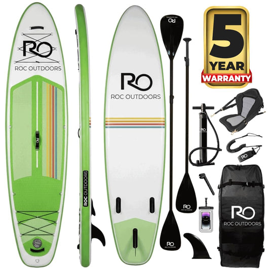 ROC 10'6" Inflatable Paddle Board with Kayak Seat | Wide Stable Non-Slip SUP Adults & Youth