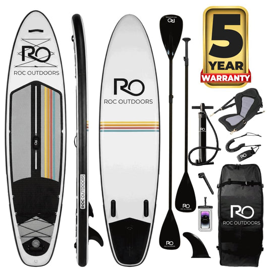 ROC 10'6" Inflatable Paddle Board with Kayak Seat | Wide Stable Non-Slip SUP Adults & Youth