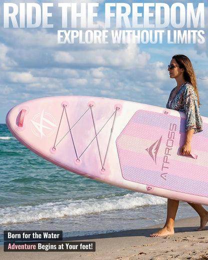11'6"x35" Inflatable Paddle Board 450LBS with Kayak Seat | Wide Non-Slip SUP Yoga Fishing Adults