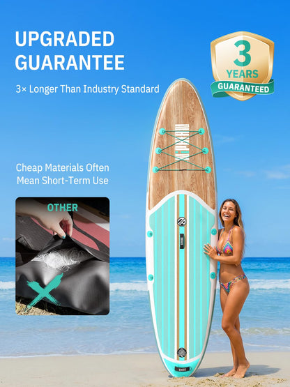 Niphean 10'6'' Inflatable Paddle Board with Kayak Seat, Anti-Slip EVA Deck for Adults & Youth