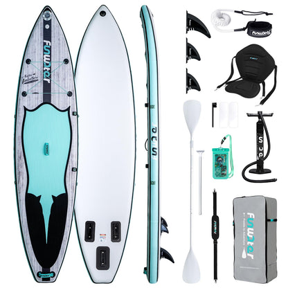 FunWater 10'6"-11'6" Inflatable Paddle Board | Wide Stable Non-Slip SUP for Adults & Youth