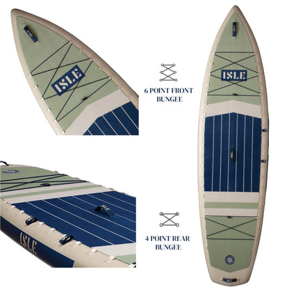 ISLE Switch 11.6"x35.5" Inflatable 2-in-1 Kayak Paddle Board Bundle | 425LBS SUP with Seat & Paddle