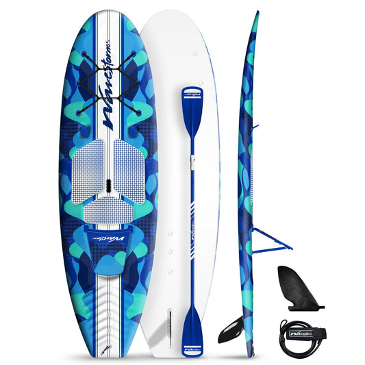 WAVESTORM 9'6" SUP Kayak Hybrid Foam Soft Top Paddle Board for Adults & Kids All Levels