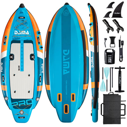 DAMA 10'8"x47" Extra Wide Inflatable Fishing Paddle Board with 3 Fins & 2 Rod Holders Adults