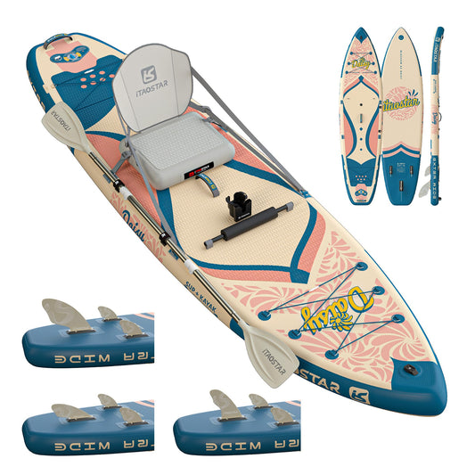 iTAOSTAR 34" Extra Wide Inflatable Paddle Board with Kayak Seat | Stable SUP for Adults All Levels