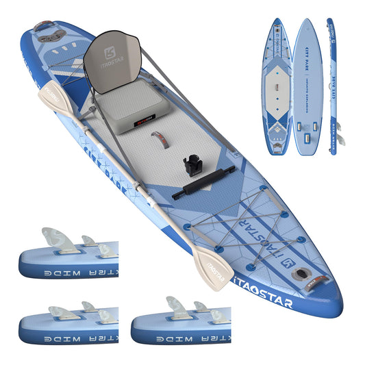 iTAOSTAR 12'x35" Inflatable Paddle Board with 5 Fins | Extra Wide Stable SUP for Adults All Levels