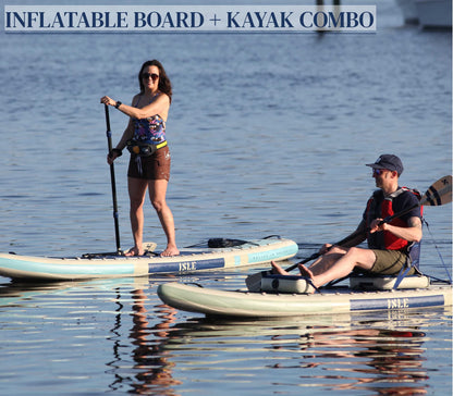 ISLE Switch 11.6"x35.5" Inflatable 2-in-1 Kayak Paddle Board Bundle | 425LBS SUP with Seat & Paddle