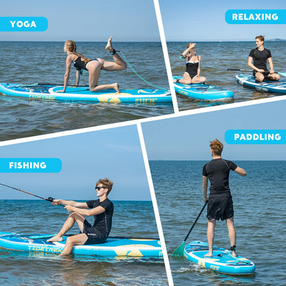TIDETREK 11'x33" Inflatable Paddle Board with Kayak Seat | Extra-Wide Stable SUP Adults & Youth