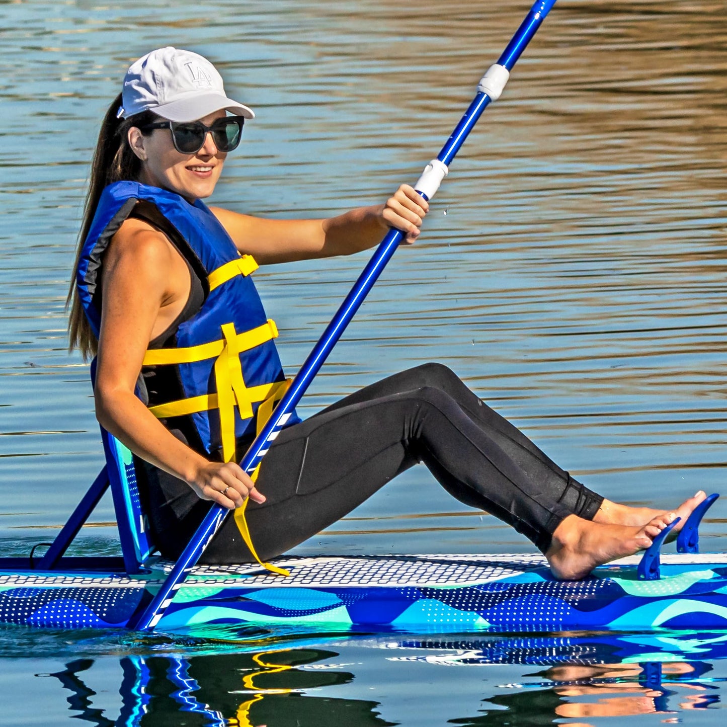 WAVESTORM 9'6" SUP Kayak Hybrid Foam Soft Top Paddle Board for Adults & Kids All Levels