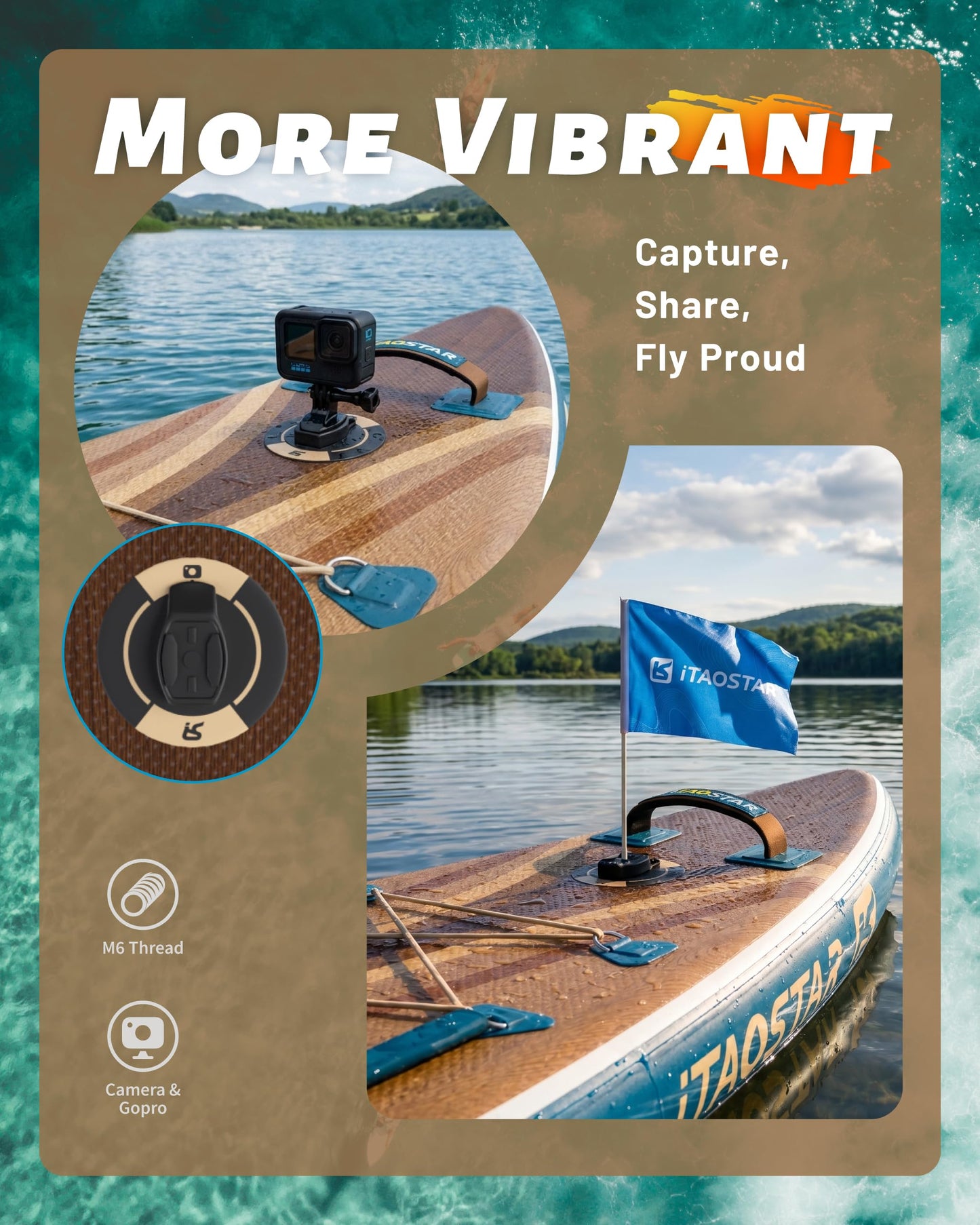 iTAOSTAR 33" Inflatable Paddle Board with Seat & 5 Fins | Stable Wide SUP for Adults All Levels