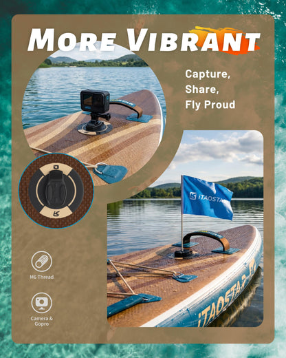 iTAOSTAR 33" Inflatable Paddle Board with Seat & 5 Fins | Stable Wide SUP for Adults All Levels