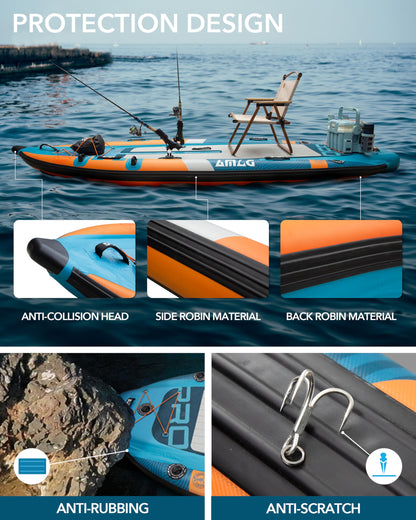 DAMA 10'8"x47" Extra Wide Inflatable Fishing Paddle Board with 3 Fins & 2 Rod Holders Adults