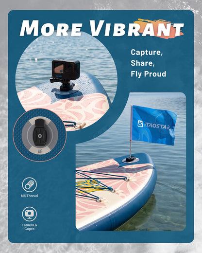 iTAOSTAR 34" Extra Wide Inflatable Paddle Board with Kayak Seat | Stable SUP for Adults All Levels