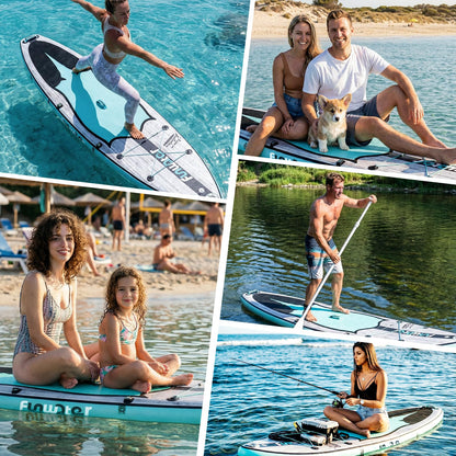 FunWater 10'6"-11'6" Inflatable Paddle Board | Wide Stable Non-Slip SUP for Adults & Youth