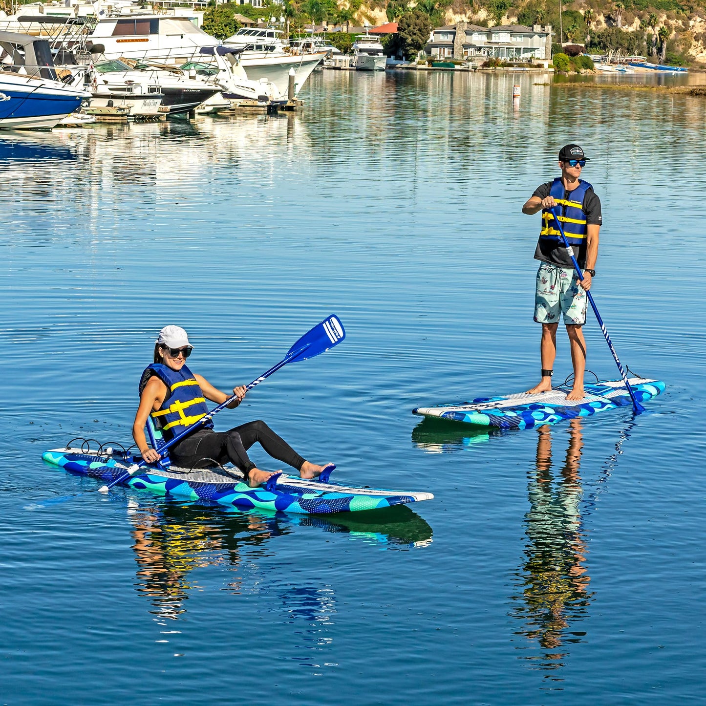 WAVESTORM 9'6" SUP Kayak Hybrid Foam Soft Top Paddle Board for Adults & Kids All Levels