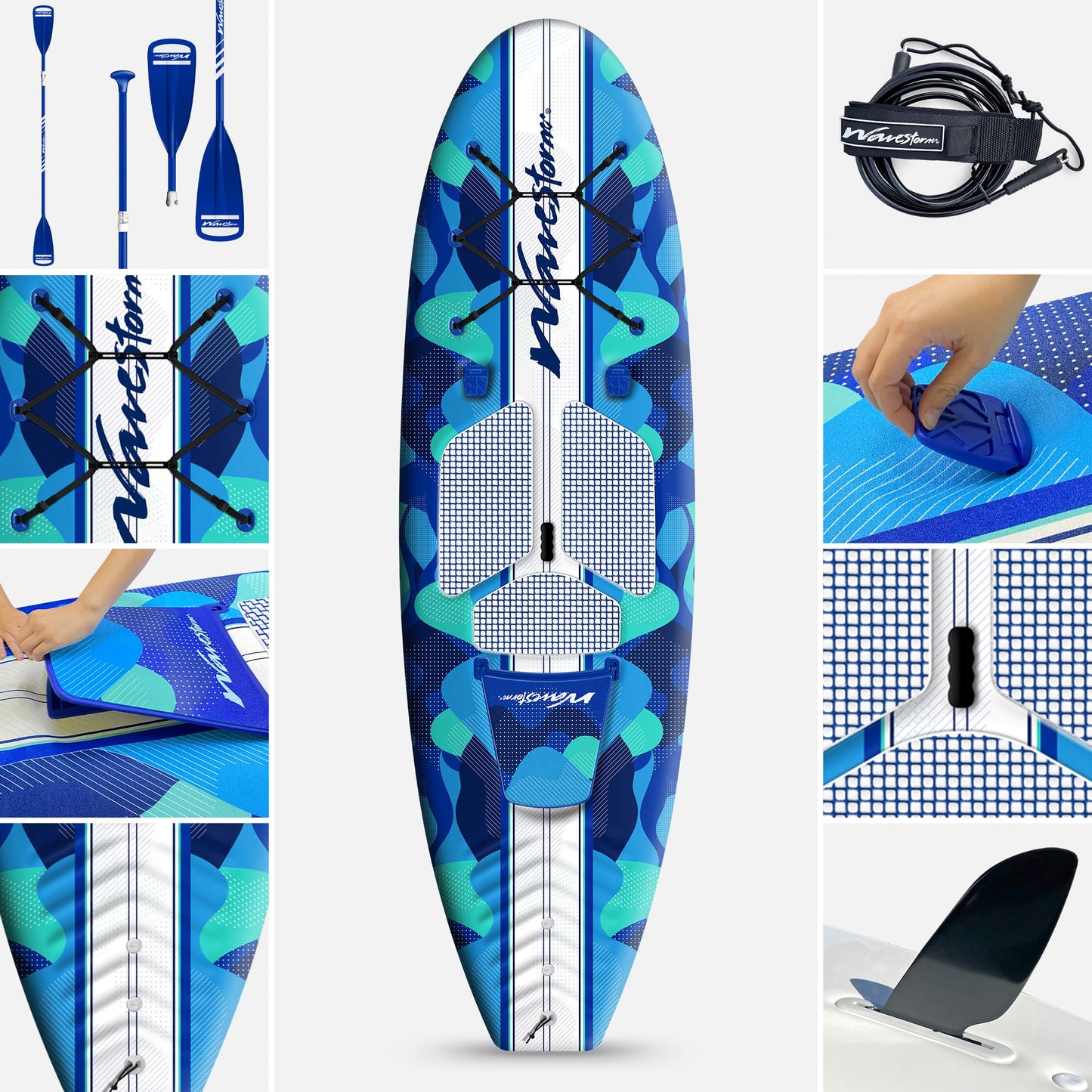 WAVESTORM 9'6" SUP Kayak Hybrid Foam Soft Top Paddle Board for Adults & Kids All Levels
